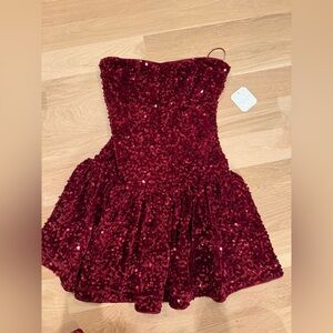 Mini Red Sequin Dress